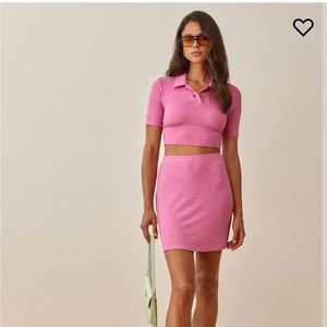 Pink knit set reformation size small